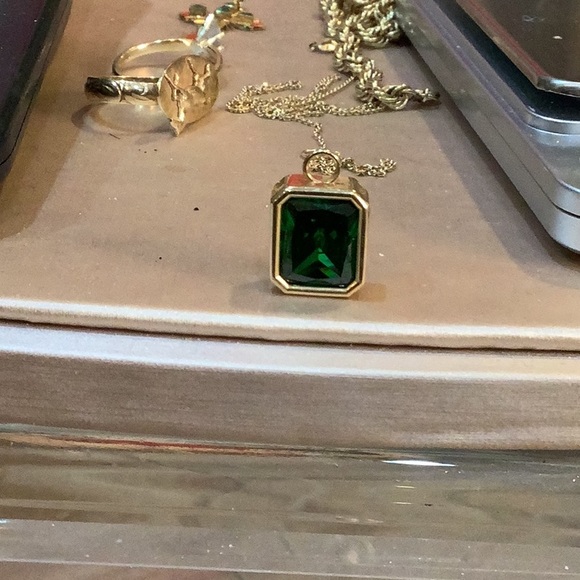 14k Gold And Lab Emerald - Picture 2 of 2